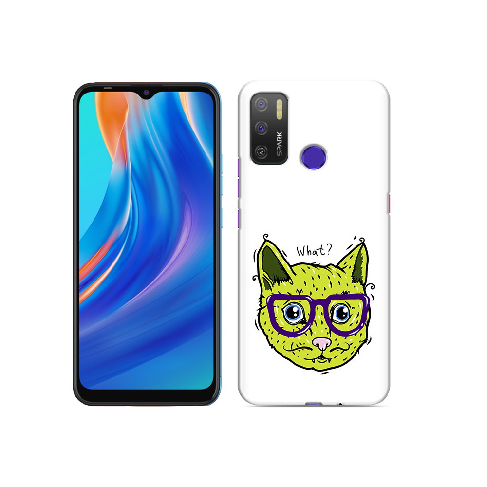 

Чехол MyPads Tocco для Tecno Spark 5 Air Зеленый кот, Прозрачный, Tocco