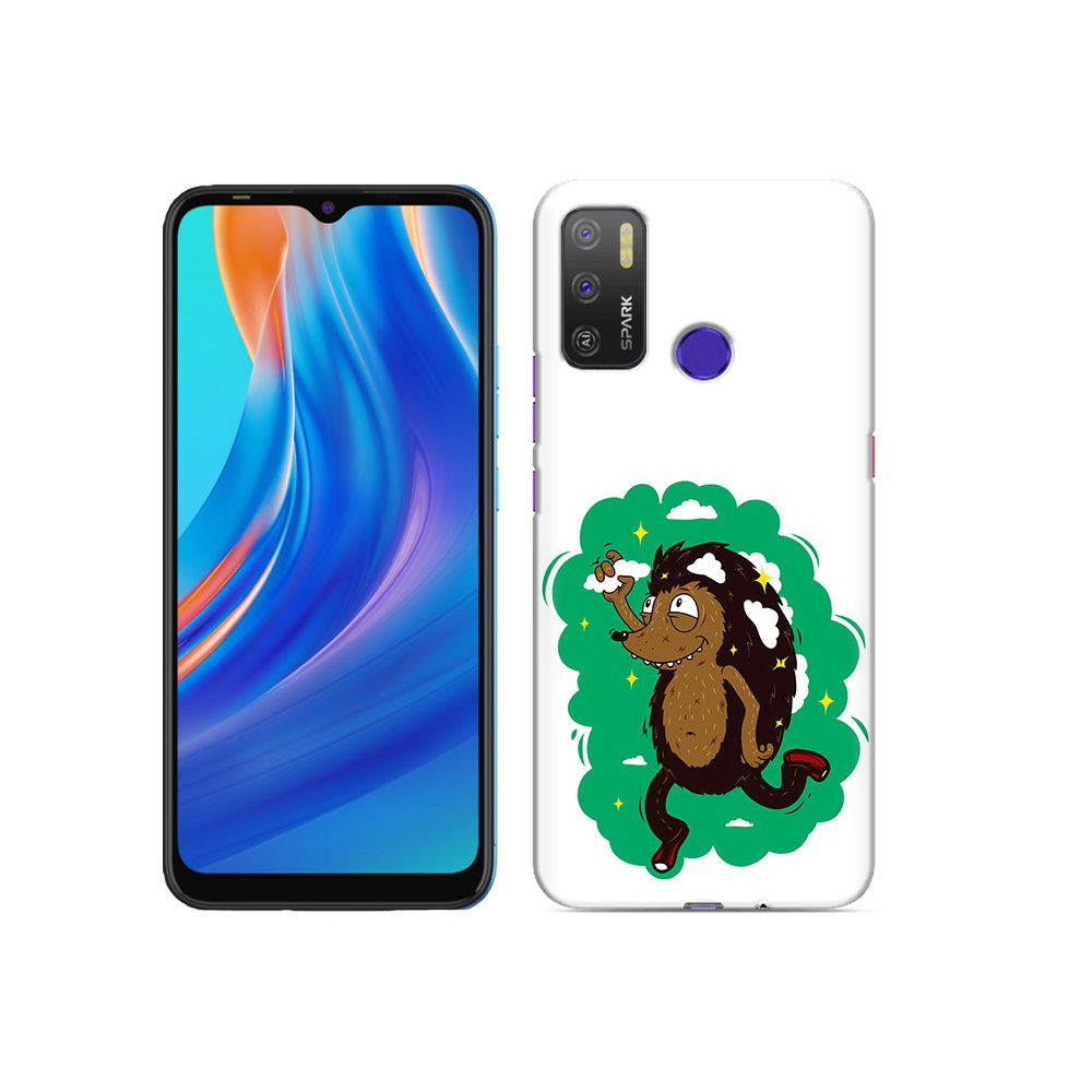 

Чехол MyPads Tocco для Tecno Spark 5 Air Ежик в облаках, Прозрачный, Tocco