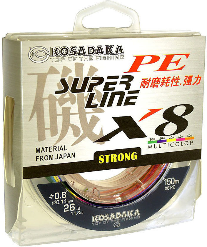 

Kosadaka Леска плетеная (шнур) KOSADAKA SUPER PE X8 (BSLX8-MLT-012-150 (150 м 0,12мм) ), Разноцветный