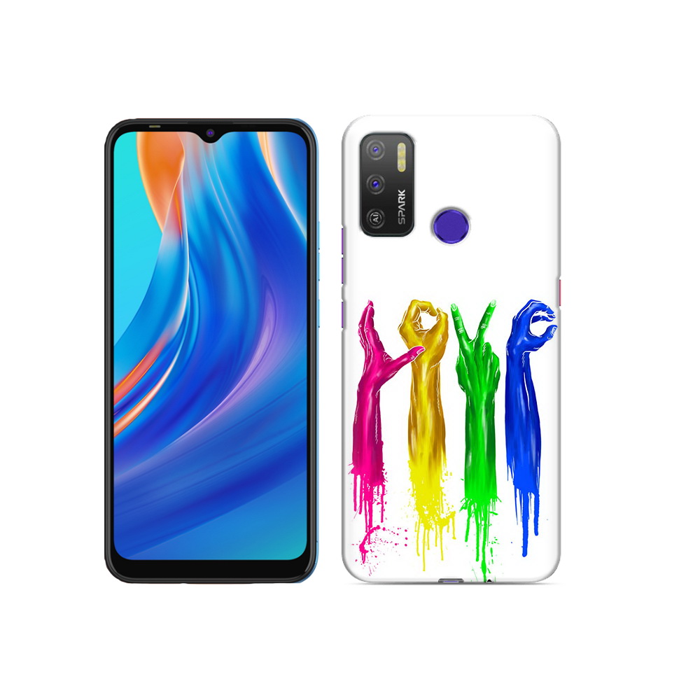 

Чехол MyPads Tocco для Tecno Spark 5 Air яркие руки love, Прозрачный, Tocco