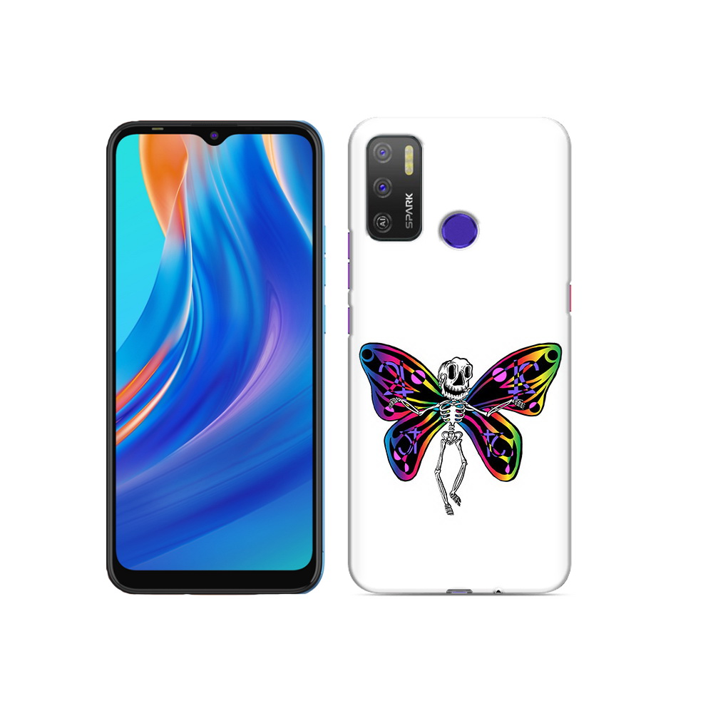 

Чехол MyPads Tocco для Tecno Spark 5 Air эффект бабочки, Прозрачный, Tocco