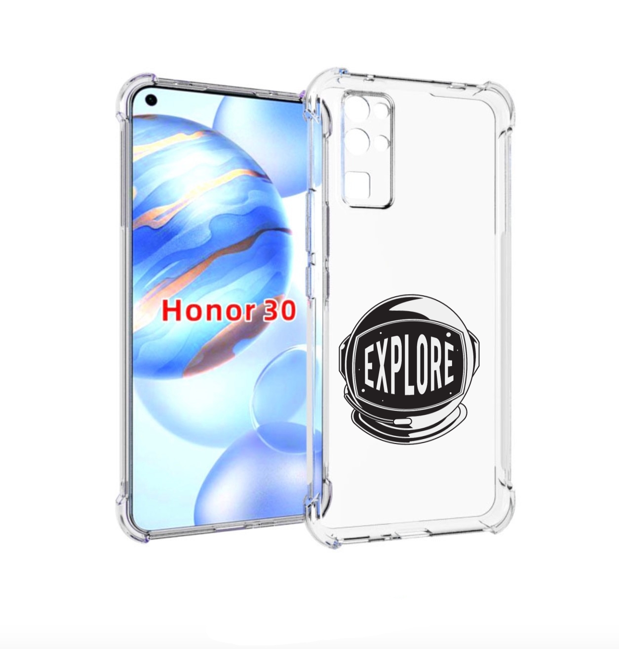 

Чехол бампер MyPads Explore для Honor 30 (BMH-AN10) противоударный, Прозрачный, Tocco