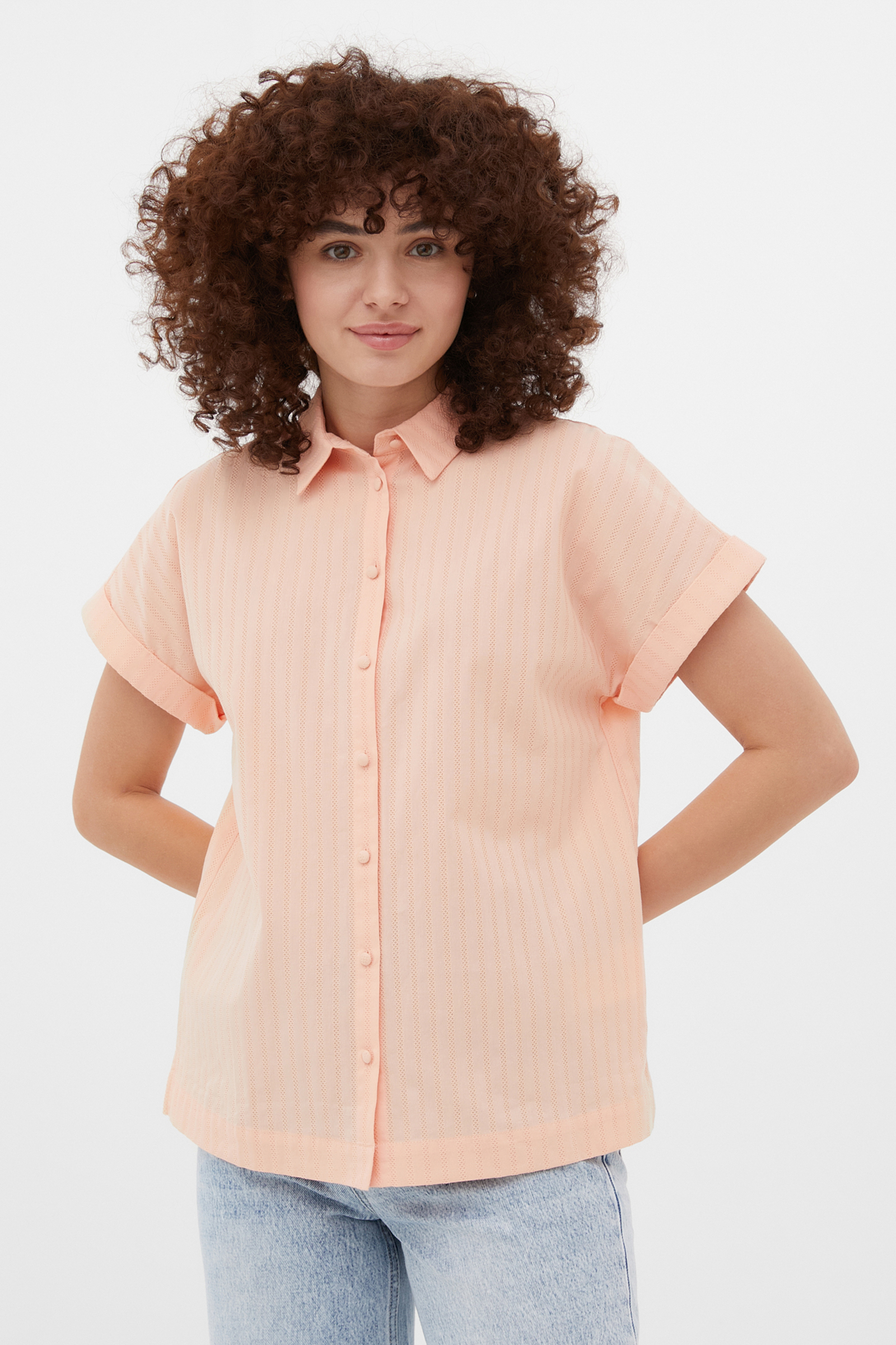 

Рубашка женская Finn Flare FSC13049 оранжевая XL, Оранжевый, FSC13049