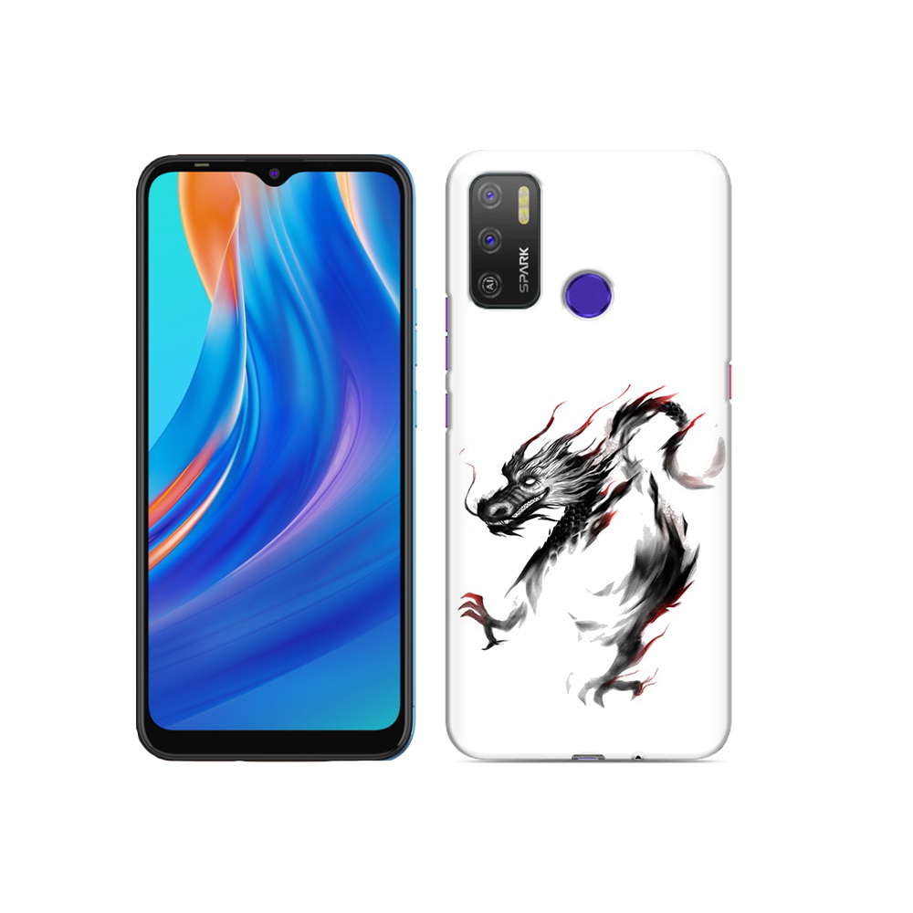 

Чехол MyPads Tocco для Tecno Spark 5 Air черный дракон, Прозрачный, Tocco
