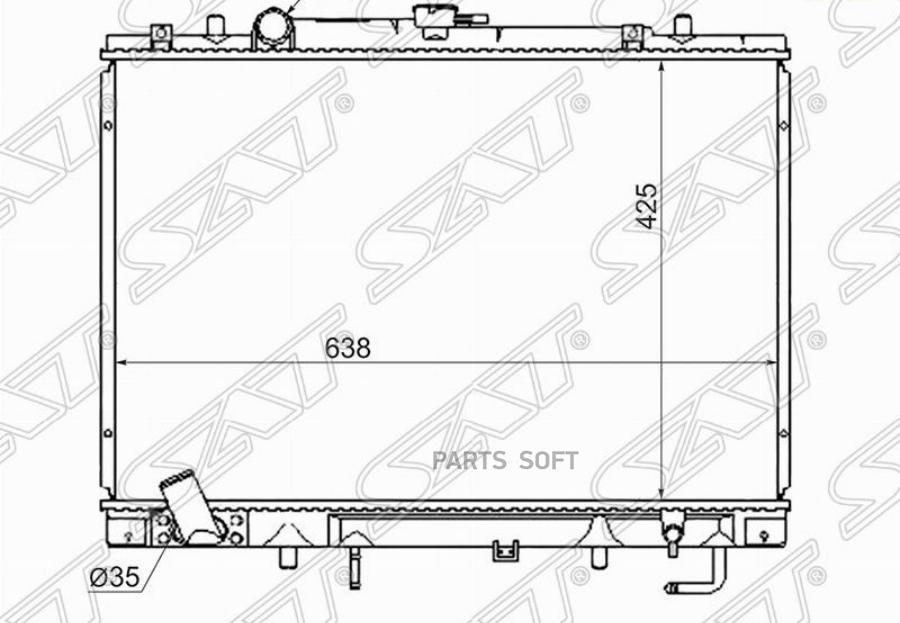 

SAT Радиатор MITSUBISHI CHALLENGER/MONTERO SPORT V6 3.0/3.5 96-02 (пластинчатый)