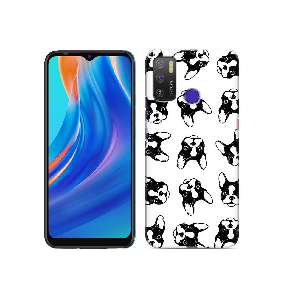 

Чехол MyPads Tocco для Tecno Spark 5 Air черно белые собачки, Прозрачный, Tocco