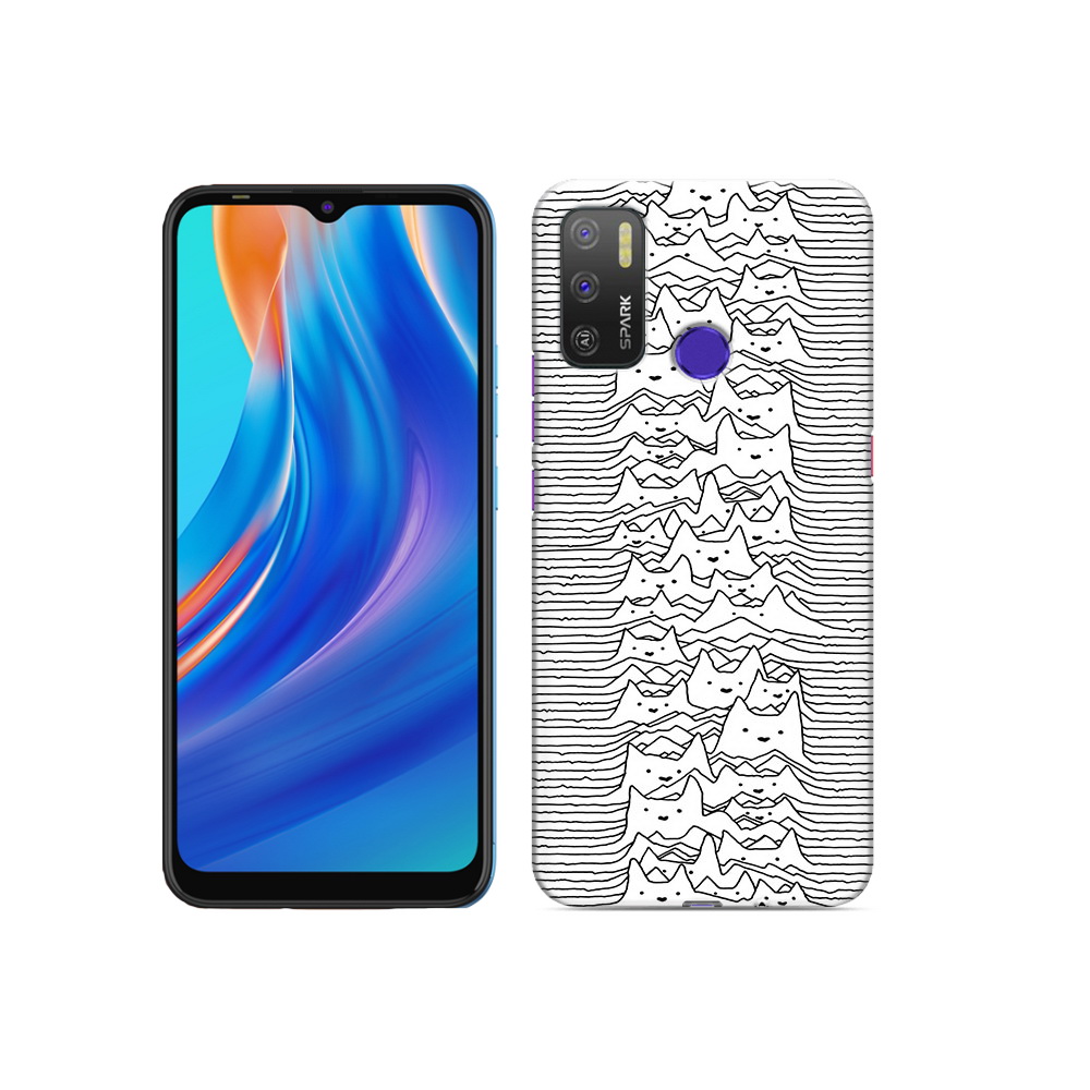 

Чехол MyPads Tocco для Tecno Spark 5 Air черно белые коты 3D, Прозрачный, Tocco