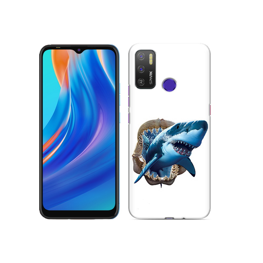 

Чехол MyPads Tocco для Tecno Spark 5 Air челюсти, Прозрачный, Tocco