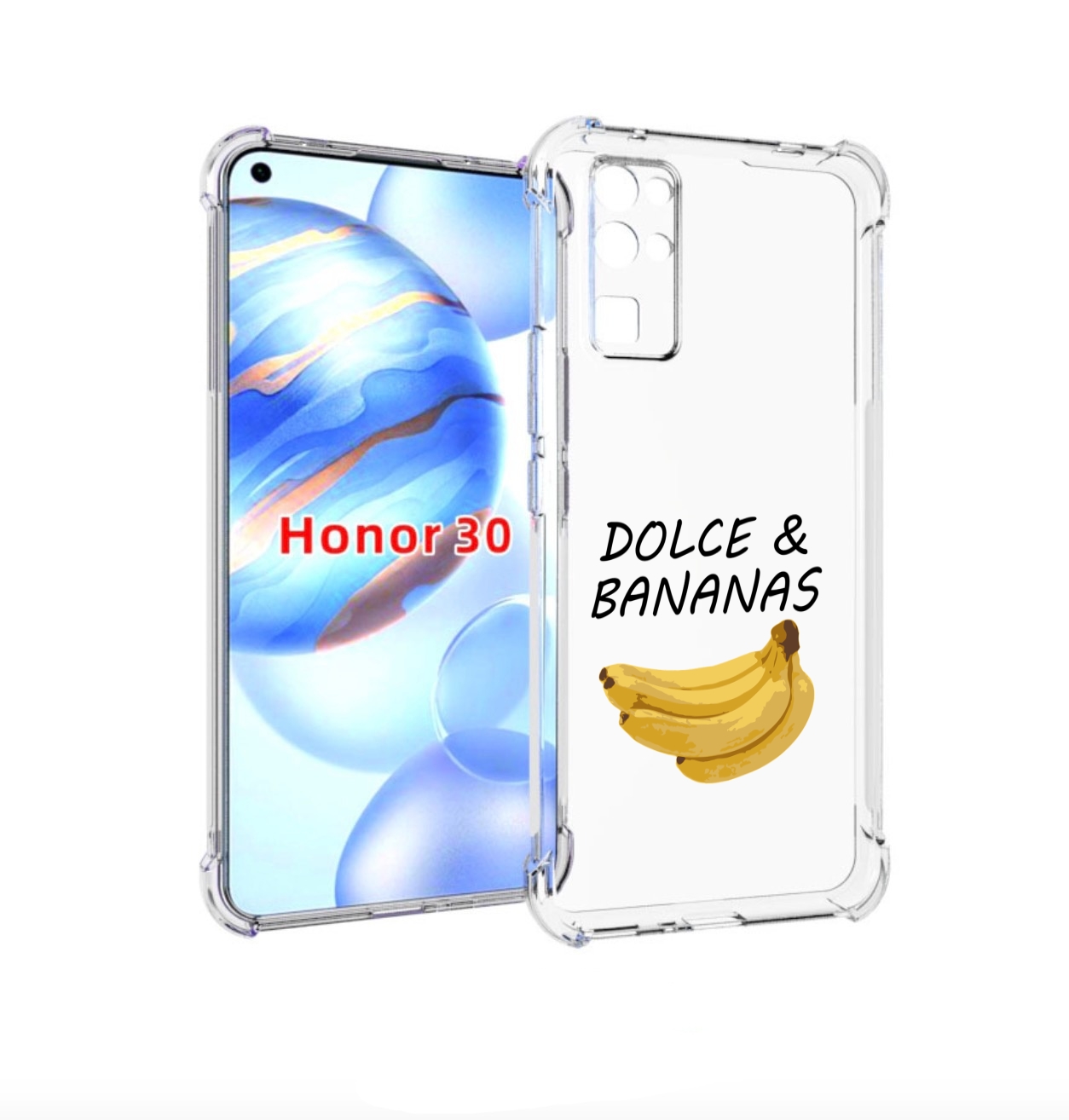 

Чехол бампер MyPads Dolce Дольче банан для Honor 30 (BMH-AN10) п, Прозрачный, Tocco