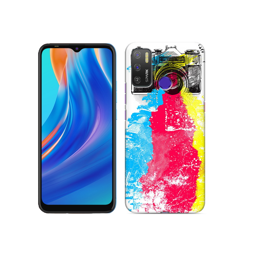 

Чехол MyPads Tocco для Tecno Spark 5 Air цветной фотоаппарат, Прозрачный, Tocco