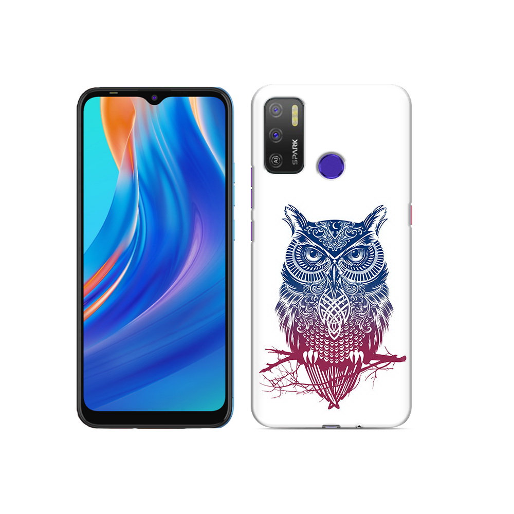 

Чехол MyPads Tocco для Tecno Spark 5 Air хиппи сова, Прозрачный, Tocco