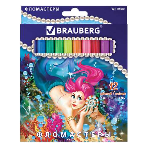

Набор фломастеров Brauberg "Морские Легенды", арт. 150552, 12 цв х 5 упак., Разноцветный