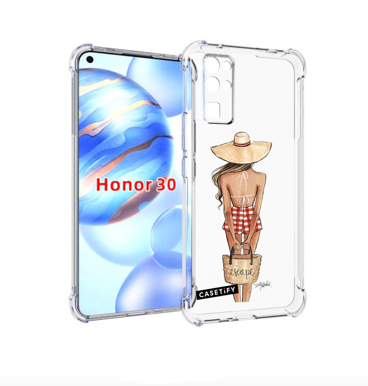 

Чехол бампер MyPads CASETiFY женский для Honor 30 (BMH-AN10) про, Прозрачный, Tocco