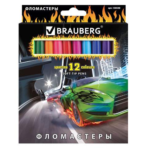 

Набор фломастеров Brauberg "Instaracing", арт. 150548, 12 цв х 5 упак., Разноцветный