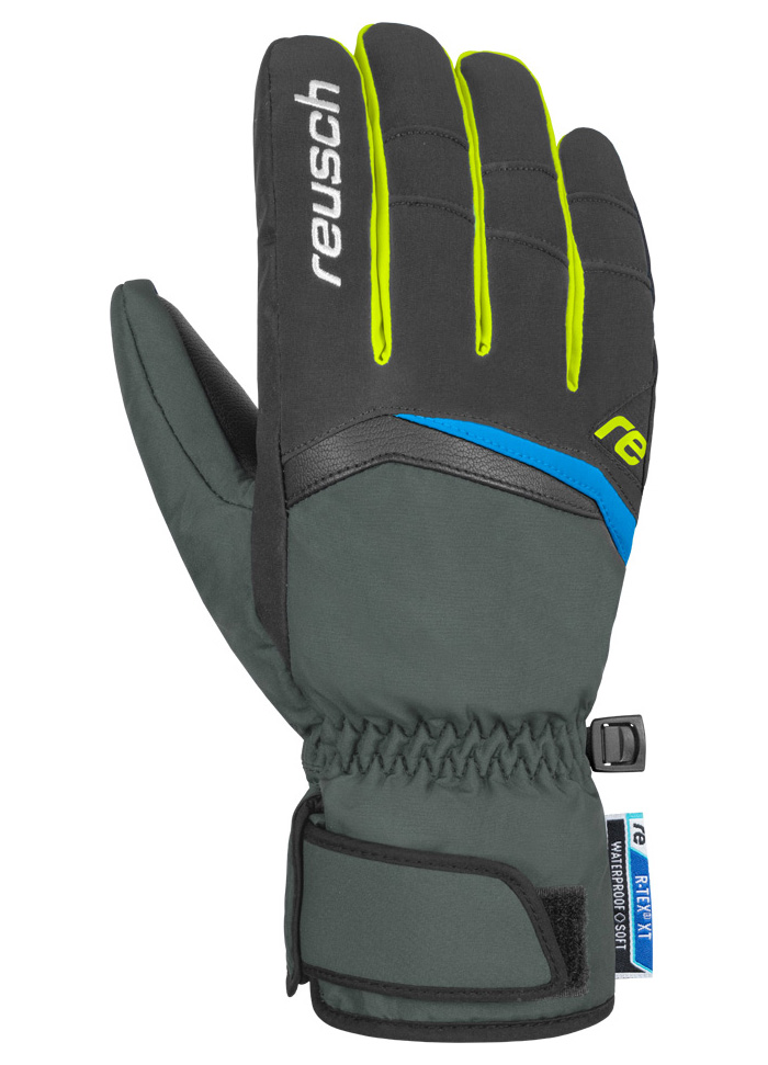 фото Перчатки reusch balin r-tex® xt, dark granite/safety yellow, 9 inch