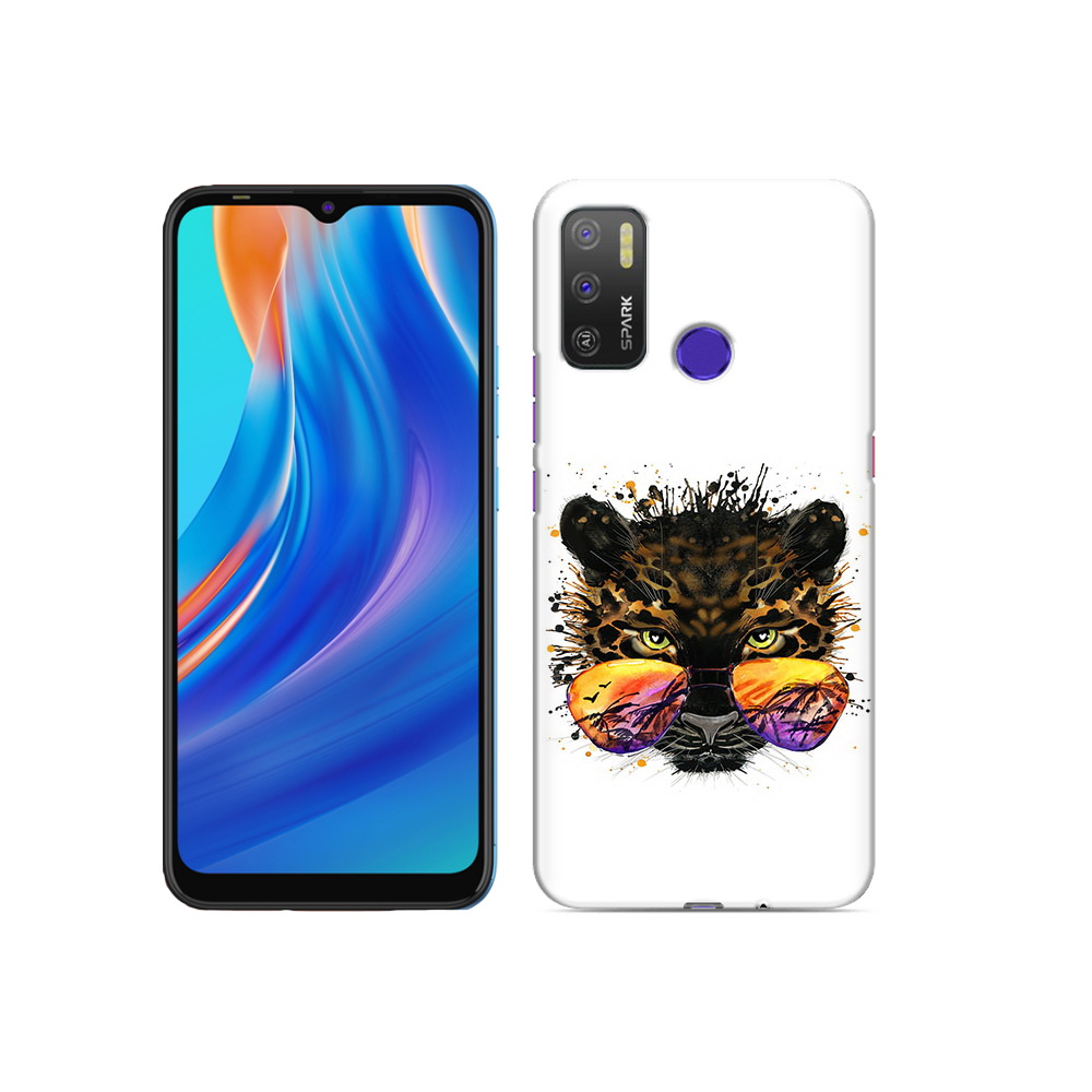 

Чехол MyPads Tocco для Tecno Spark 5 Air тропический леопард, Прозрачный, Tocco