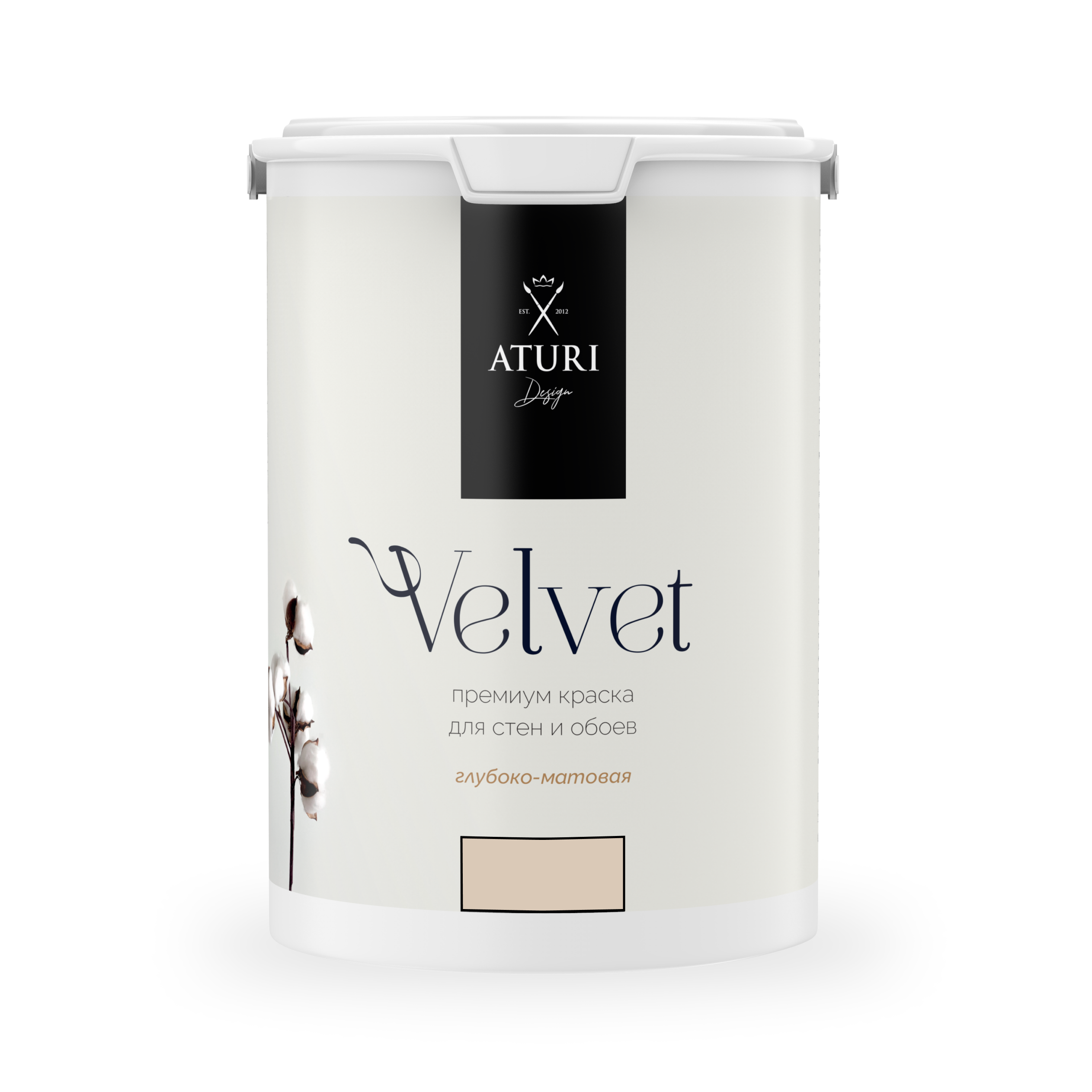 Краска Aturi Design Mia интерьерная, для стен, моющаяся; цвет: Локрийский лен, 7,2 кг