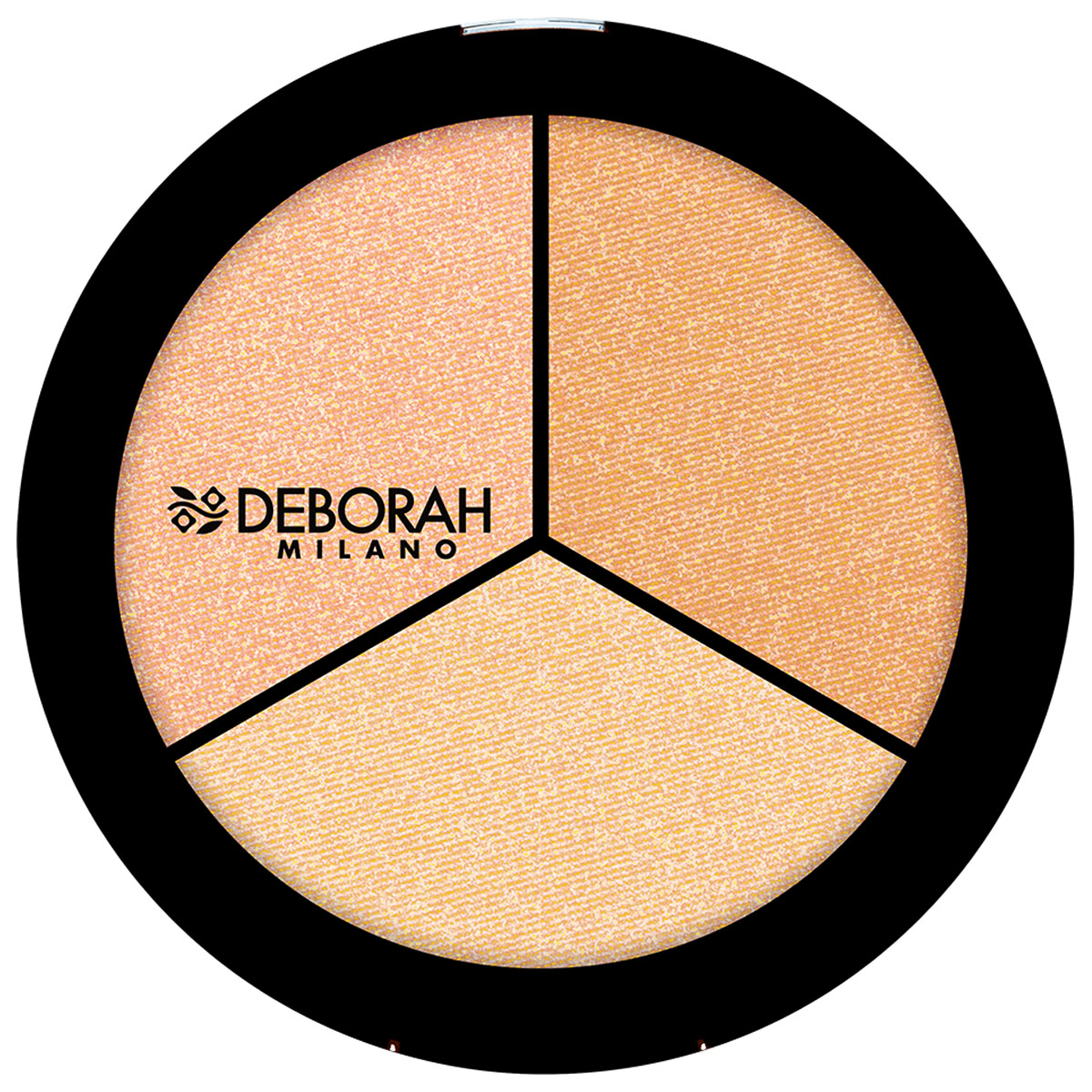 Палетка хайлайтеров для лица тон Deborah Milano 3 оттенка thebalm палетка для лица the total package бойфренд материал