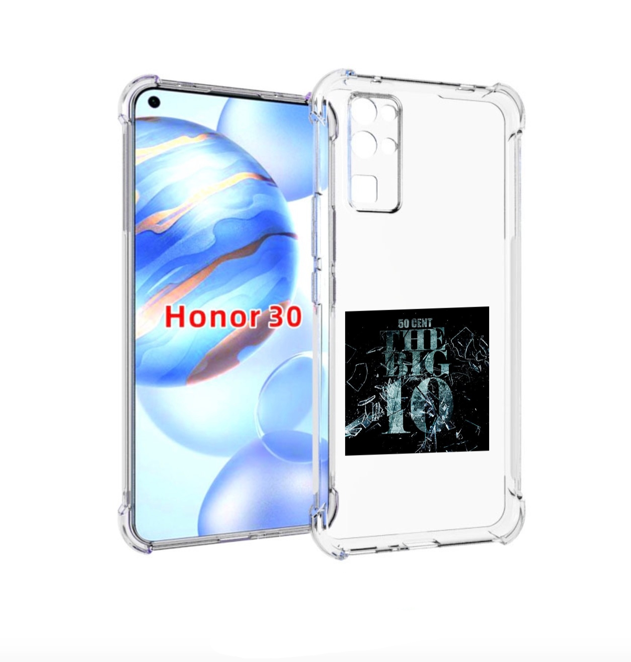 

Чехол бампер MyPads 50 Cent - The Big 10 для Honor 30 (BMH-AN10), Прозрачный, Tocco