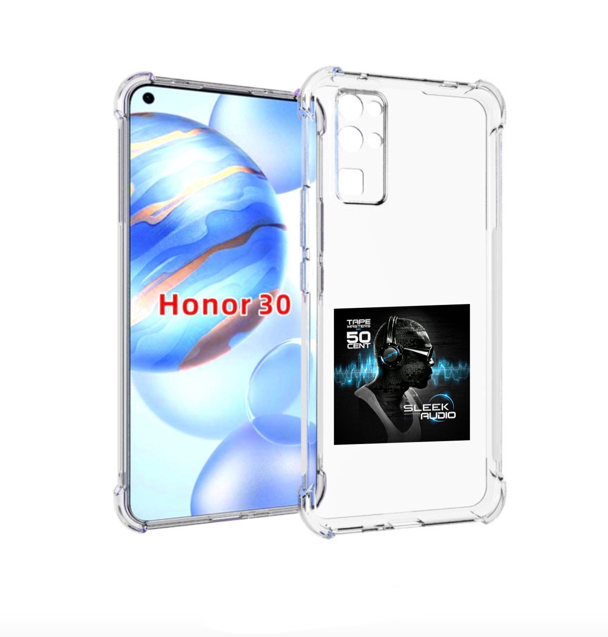 

Чехол бампер MyPads 50 Cent - Sleek Audio для Honor 30 (BMH-AN10, Прозрачный, Tocco