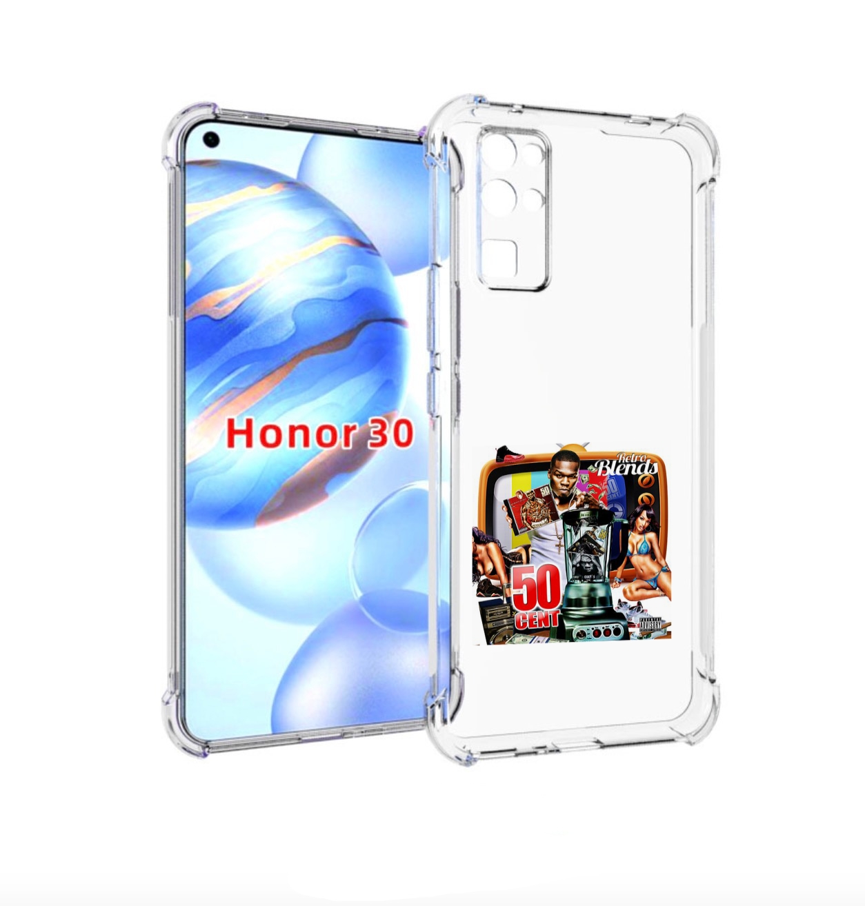 

Чехол бампер MyPads 50 Cent - Retro 50 Cent Blends для Honor 30, Прозрачный, Tocco