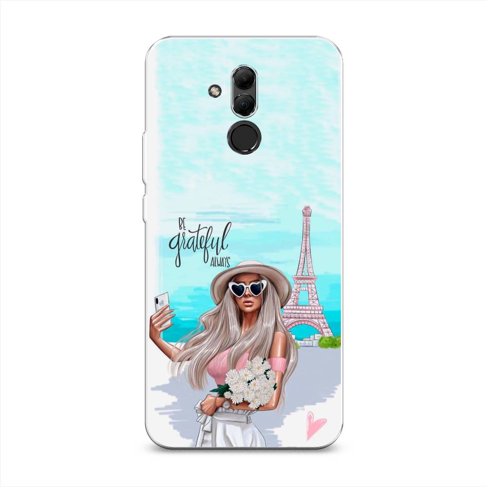 

Чехол на Huawei Mate 20 Lite "Селфи Париж", Голубой;бежевый, 66650-6