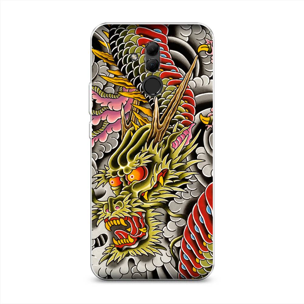 

Чехол на Huawei Mate 20 Lite "Японский дракон", Желтый;розовый;красный, 66650-4