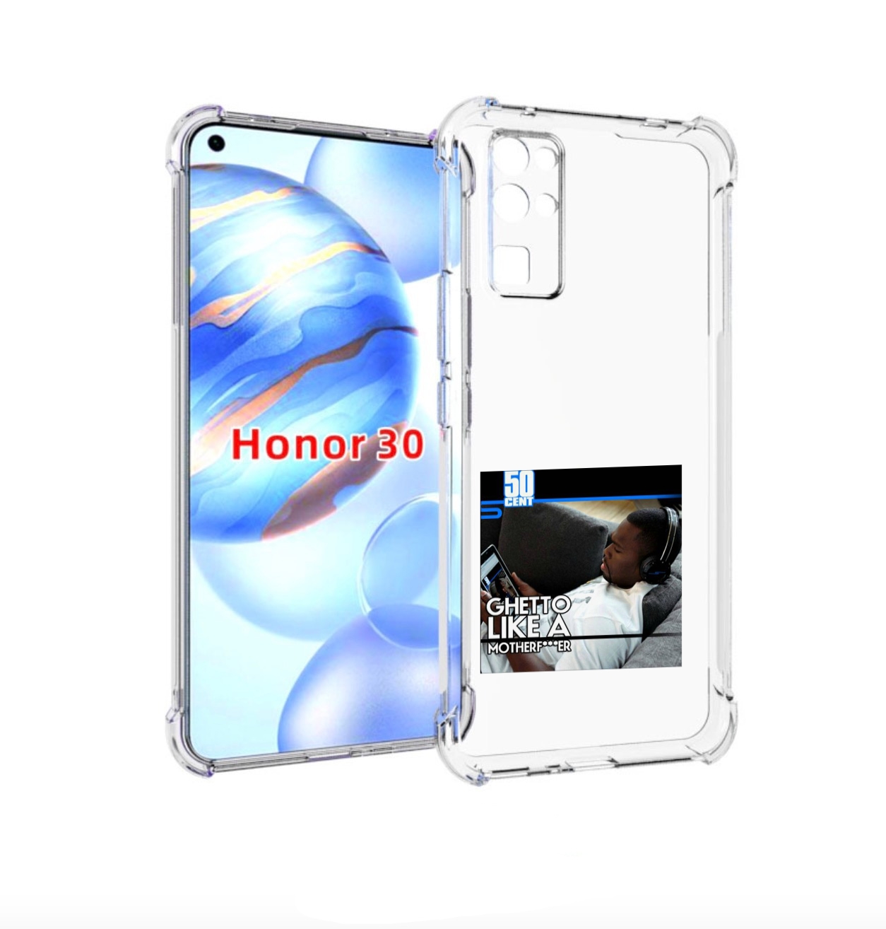 

Чехол бампер MyPads 50 Cent - Ghetto Like A Motherfucker для Hon, Прозрачный, Tocco