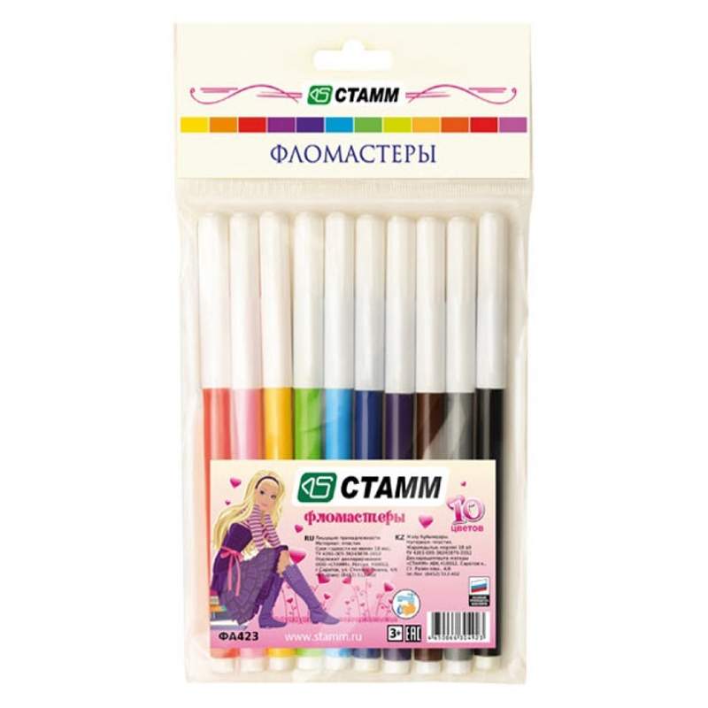 

Набор фломастеров Стамм "Алиса", арт. 323277, 10 цв х 5 упак.