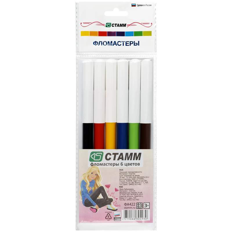 

Набор фломастеров Стамм "Алиса", арт. 324169, 6 цв х 5 упак.