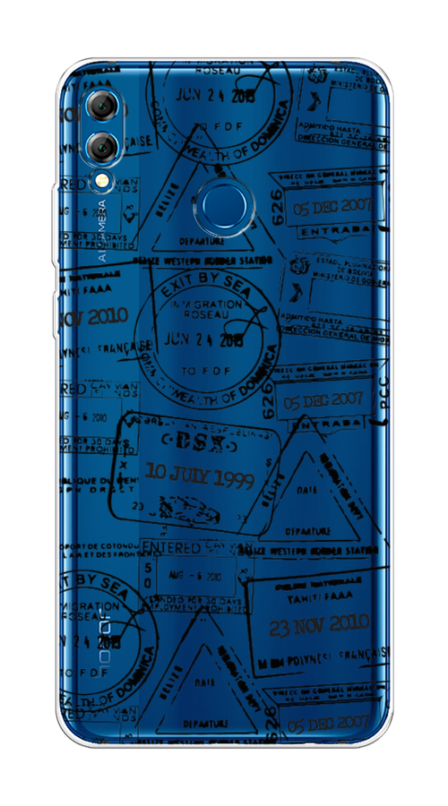 

Чехол на Honor 8X Max "Visa stamps 2", Белый;черный;серый, 66550-2