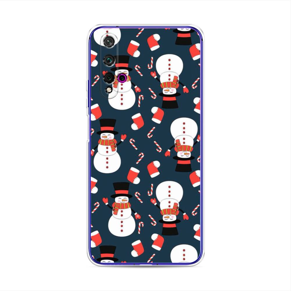 

Чехол для Huawei Nova 5T/Honor 20 "Синие снеговики", Синий;белый;красный, 610550-5