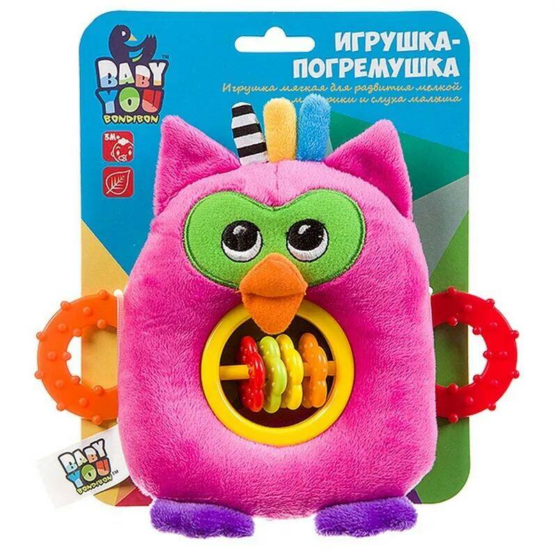 Игр разв мяг погремушка 16 см СОВА Bondibon CRD 19х15 см арт TE8210-16 936₽