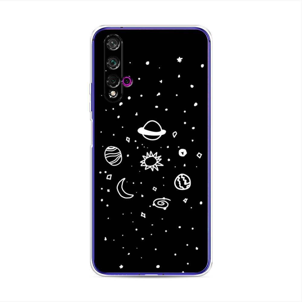 

Чехол для Huawei Nova 5T/Honor 20 "Дудл солнечной системы", Бежевый;серый, 610550-2