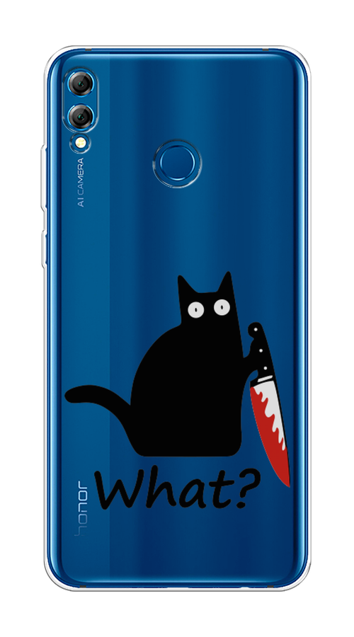 

Чехол на Honor 8X Max "Котик с ножом", Черный;красный, 66550-6
