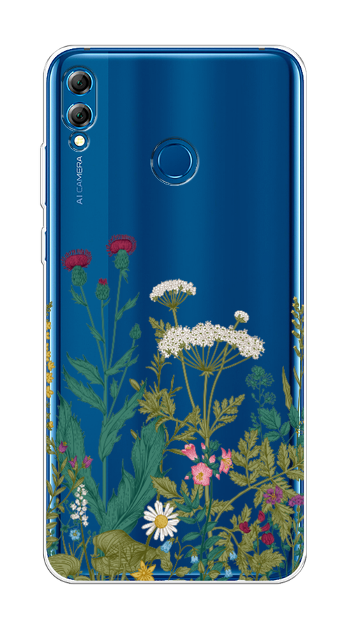 

Чехол на Honor 8X Max "Дикие полевые цветы", Зеленый;розовый;белый, 66550-2