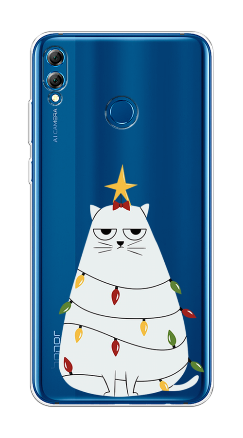 

Чехол на Honor 8X Max "Котик в гирлянде", Белый;красный;желтый, 66550-1