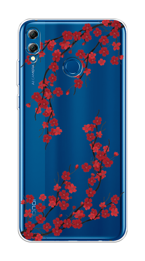 

Чехол на Honor 8X Max "Красная сакура", Красный;черный, 66550-2