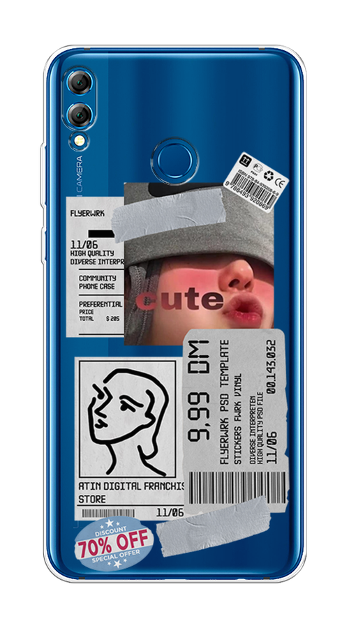 

Чехол на Honor 8X Max "Cute girl collage", Розовый;серый;голубой, 66550-6
