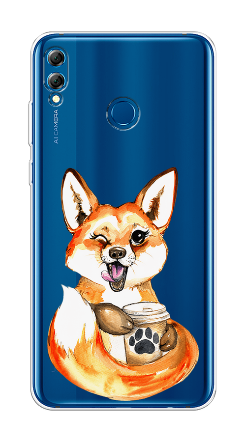 

Чехол на Honor 8X Max "Подмигивающая лиса с кофе", Оранжевый;белый;коричневый, 66550-4