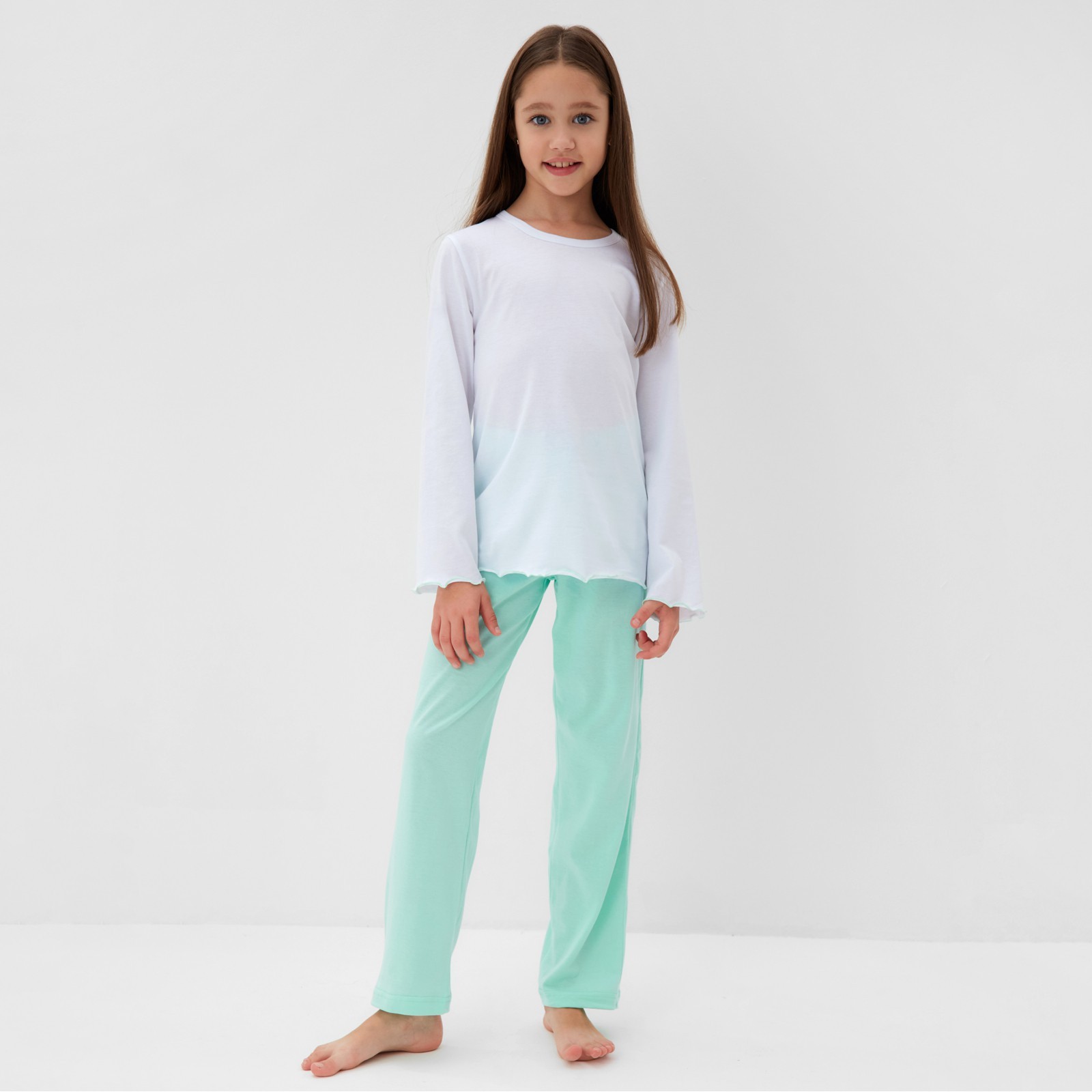

Пижама MINAKU, белый/мятный, 116, Белый;бирюзовый, Home collection KIDS