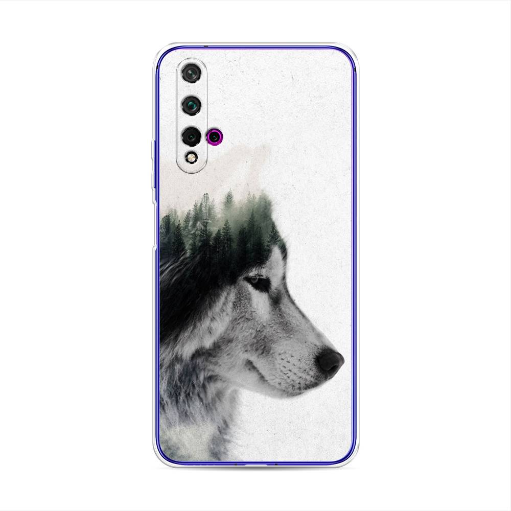 

Чехол для Huawei Nova 5T/Honor 20 "Волк лес", Серый;белый, 610550-1