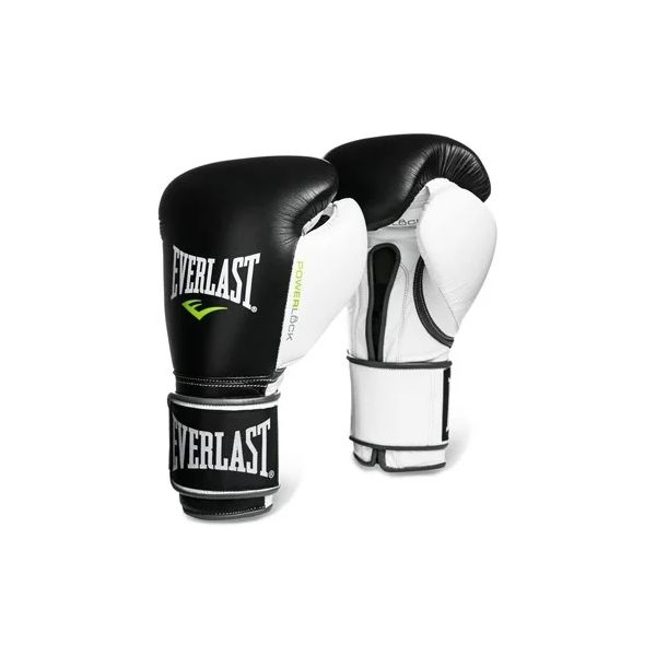 Перчатки тренировочные Everlast Powerlock 18oz, черный/белый /зеленый