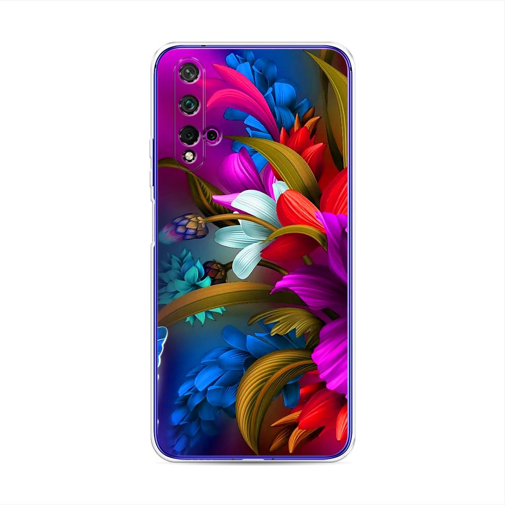 

Чехол для Huawei Nova 5T/Honor 20 "Фантастические цветы", Фиолетовый;красный;синий, 610550-2