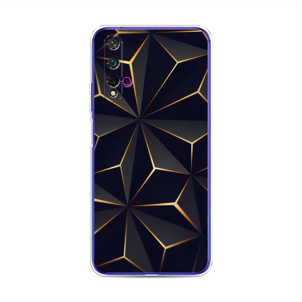 

Чехол для Huawei Nova 5T/Honor 20 "Черные полигоны", Золотистый;черный, 610550-3