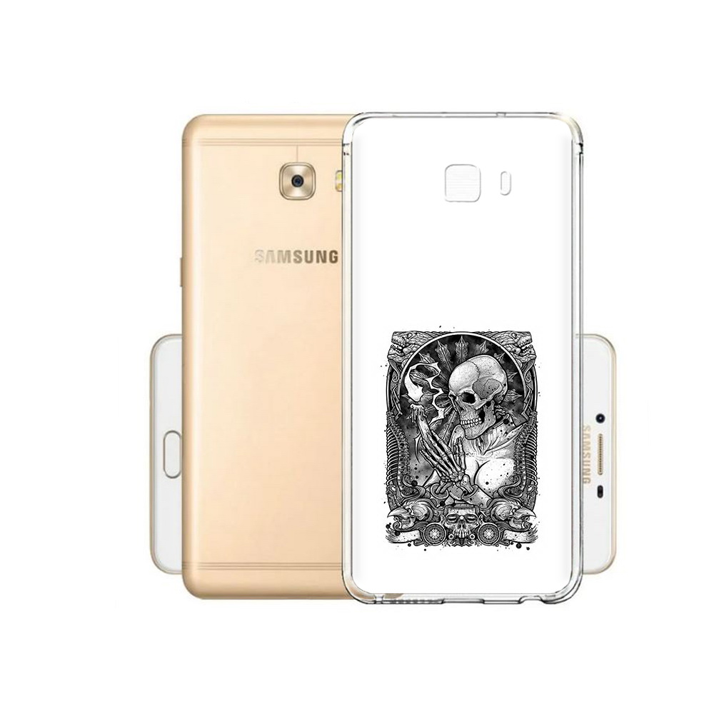 

Чехол MyPads Tocco для Samsung Galaxy C9 Pro девушка скелет, Прозрачный, Tocco