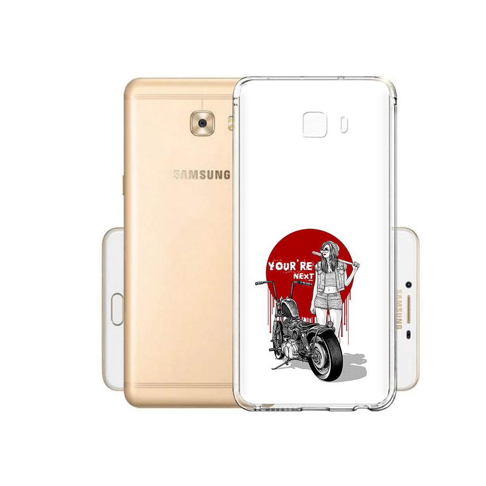 Чехол MyPads Tocco для Samsung Galaxy C9 Pro девушка с мотоциклом