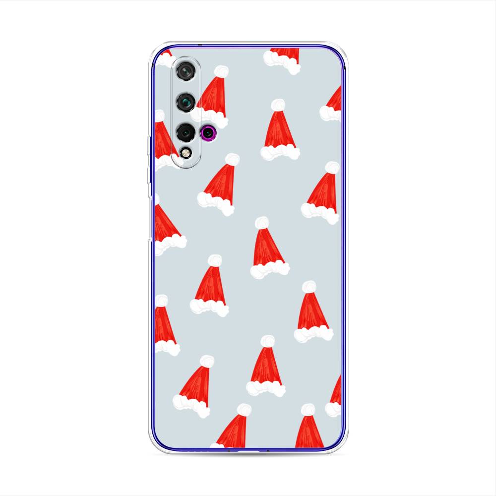 

Чехол для Huawei Nova 5T/Honor 20 "Новогодние шапочки", Белый;красный;серый, 610550-5