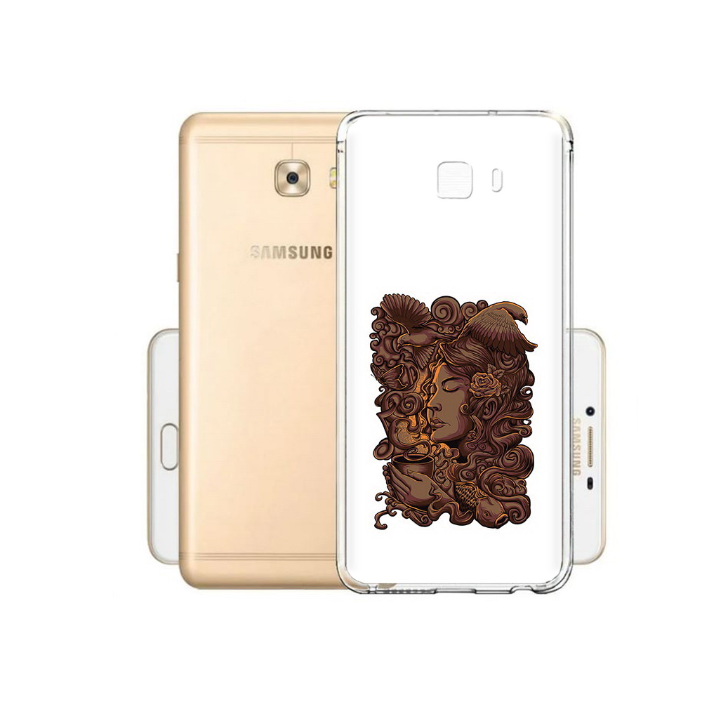 

Чехол MyPads Tocco для Samsung Galaxy C9 Pro девушка с длинными волосами абстракция, Прозрачный, Tocco