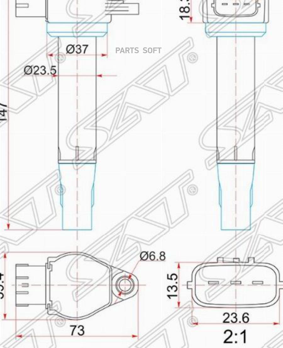 Катушка Зажигания Mmc Lancer X 07- Sat арт. ST1832A016